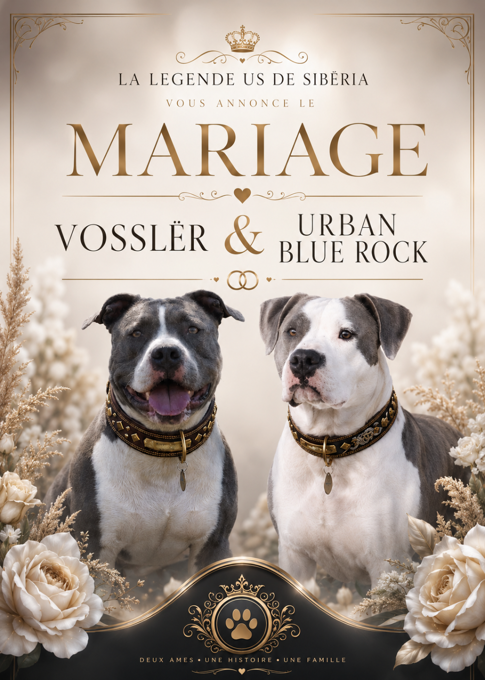Mariage en cours juin 2026 de Vosslër et Urban Blue Rock de la Legende us de Sibéria